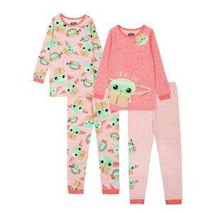 Disney star wars Kids' 4-Piece Pajama Set pink